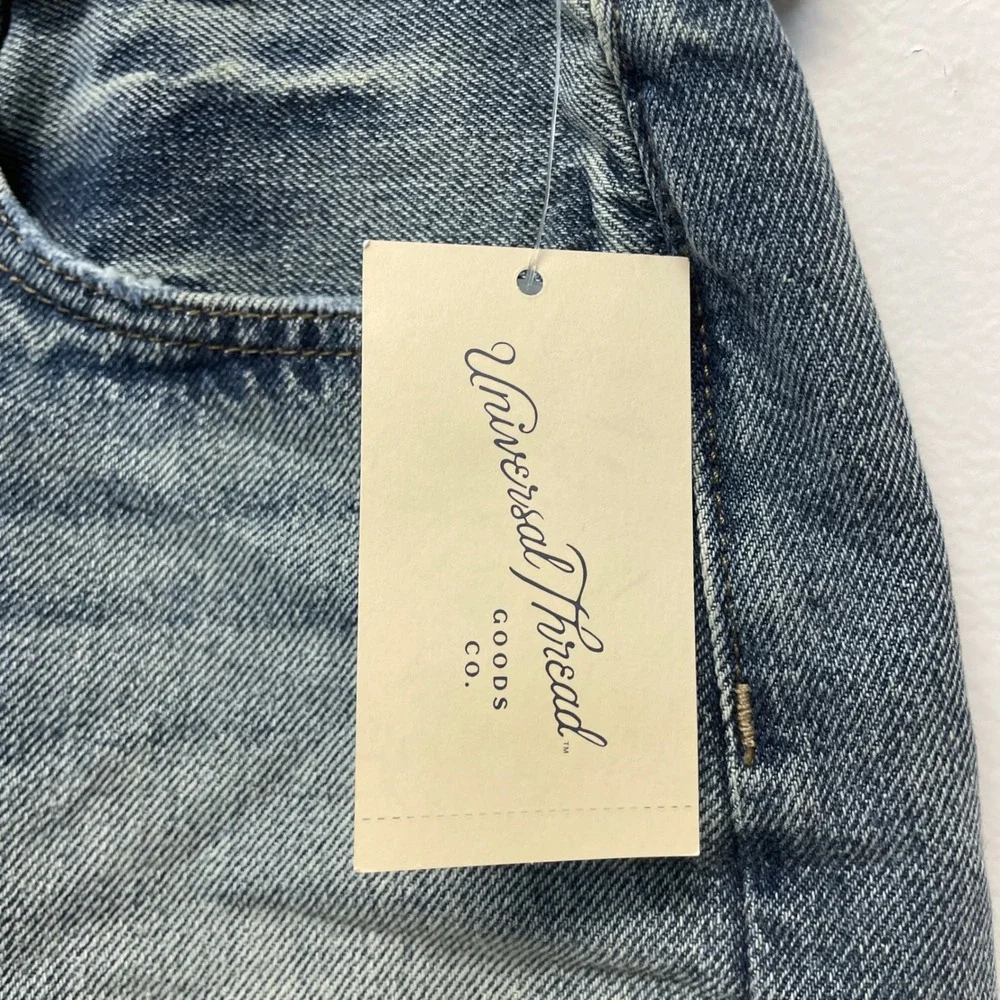 Universal Thread Women's Blue 90's High Rise Raw Hem Baggy Denim Shorts Size 12